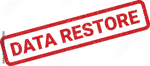 Distressed data restore stamp effect with speckled texture for digital security concept