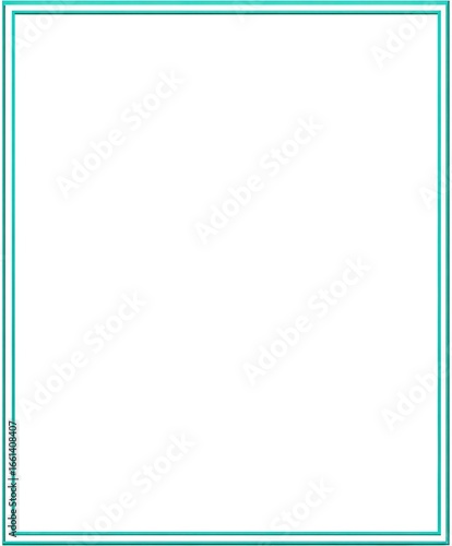 Blank white square with teal double border