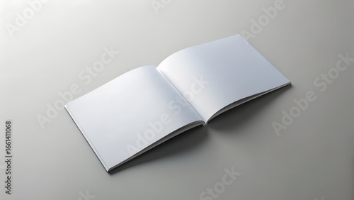 Open blank book with white pages isolated on white background