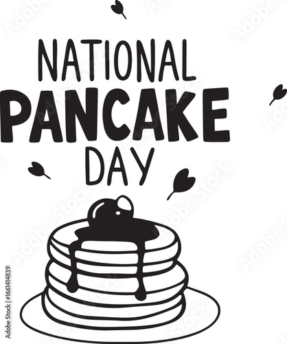 Sweet Celebration National Pancake Day Artwork featuring Syrup and Pancakes