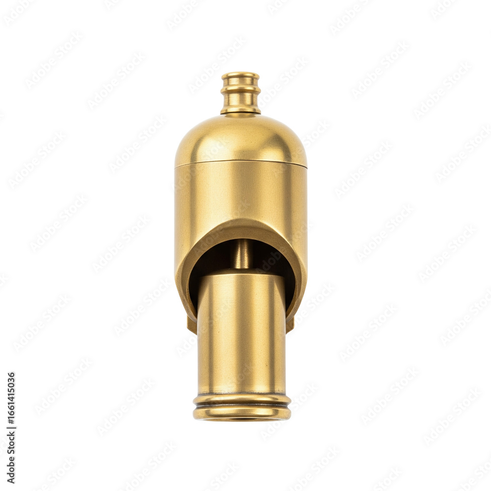 Fototapeta premium Vintage brass industrial steam whistle isolated