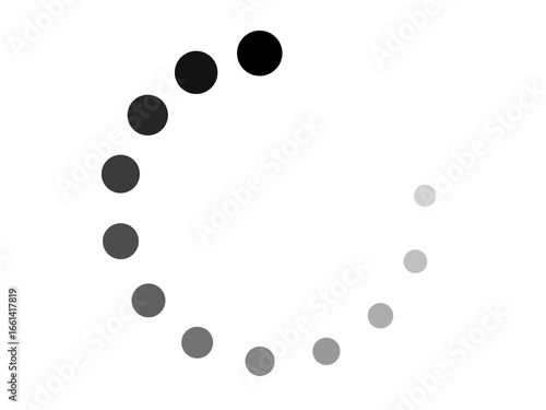 Vector graphics icon circle download or reload, pending, upload, web page loading, transparent background.