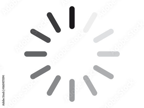 Vector graphics icon of download or reload, pending, upload, web page loading, transparent background.