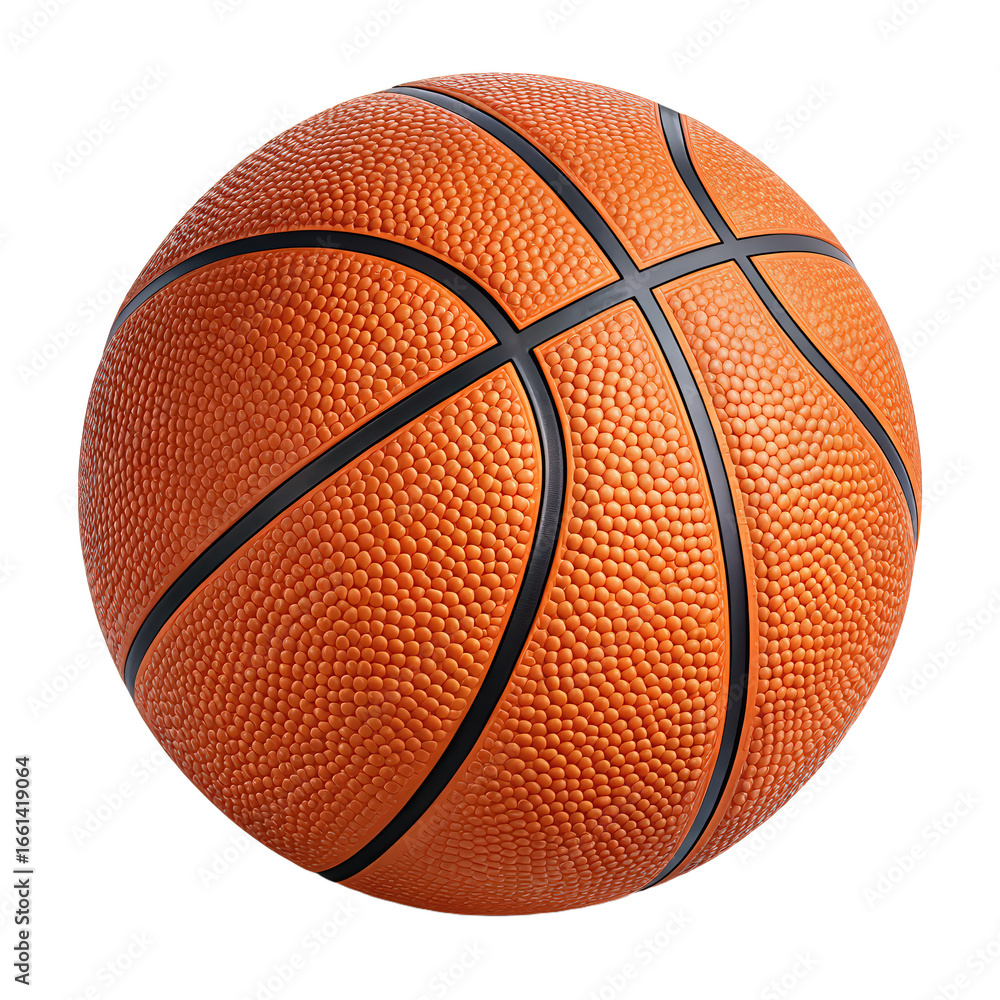Fototapeta premium Basketball ball isolated on white background PNG image, transparent background basketball element clipart, sports ball illustration PNG, isolated basketball render for design