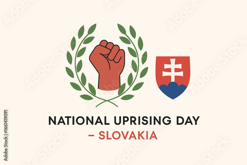 Slovakia National Uprising Day Flat Vector Illustration
