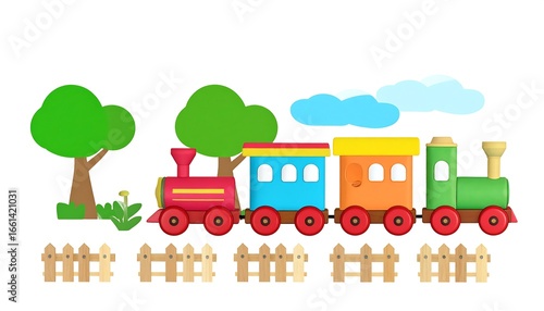 Childrens toy train illustration