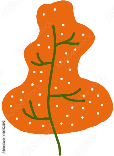 organic shape, abstract tree, doodle art, vibrant orange, stylized plant, whimsical design, modern illustration, natural motif, digital drawing, bright color, artistic rendering, unique form, playful 