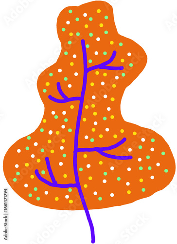organic shape, abstract tree, doodle art, whimsical design, stylized plant, vibrant color, natural motif, modern illustration, digital drawing, artistic rendering, unique form, playful graphic, simple