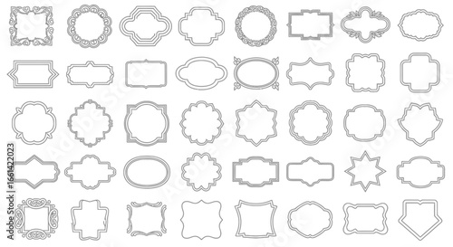 Elegant collection of vintage frames for invitations and design projects offers a classic touch with diverse shapes