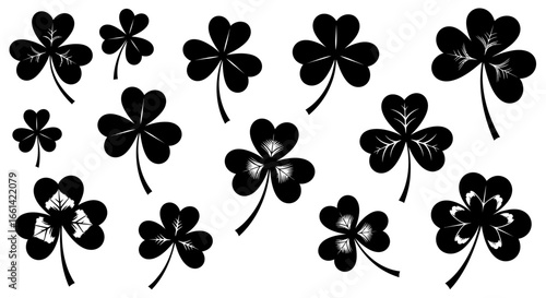 Lucky clover collection for Saint Patrick's Day designs and festive celebrations, bringing Irish charm to projects