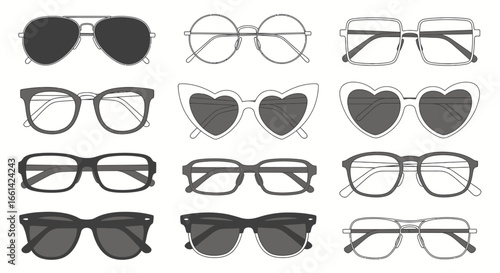 Stylish glasses collection offers modern eyewear trends and classic designs for vision correction and sun protection