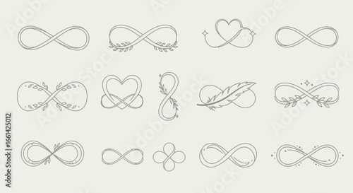 Elegant infinity symbol collection for enduring love, commitment, and never ending possibilities designs