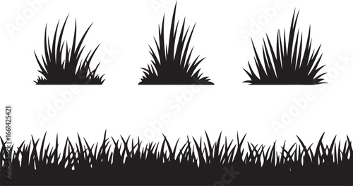 Grass SVG and vector silhouette design perfect for Cricut, Silhouette Cameo, and other cutting machines. Includes PNG, DXF, and EPS formats for versatile use.