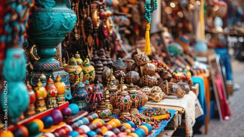 Vibrant Finds: Colorful Products at a Flea Market