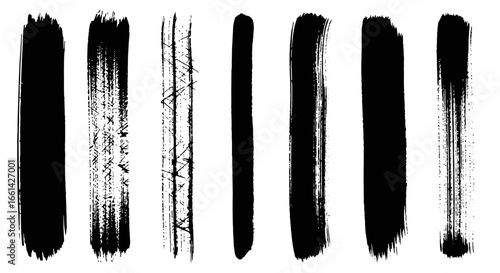 Dynamic black brush stroke textures offer unique artistic flair for modern design projects