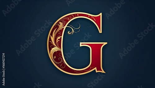 Ornate gold and red letter G design