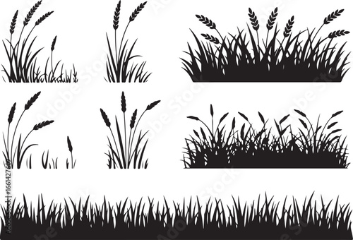 Grass SVG and vector silhouette design perfect for Cricut, Silhouette Cameo, and other cutting machines. Includes PNG, DXF, and EPS formats for versatile use.