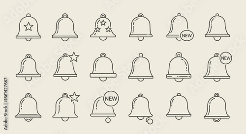 Modern notification bell icons for alerts, updates, and new arrivals