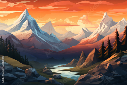 Sunset in the mountains