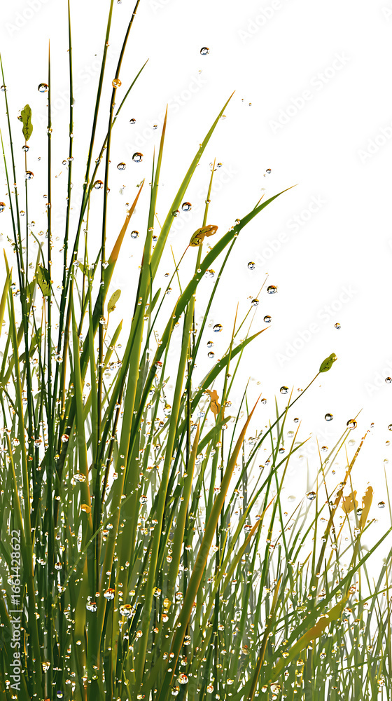 Obraz premium Green Grass Blades Texture Close Up Nature Background