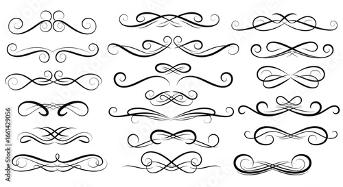 Elegant flourish dividers enhance invitations, documents, and designs with classic style