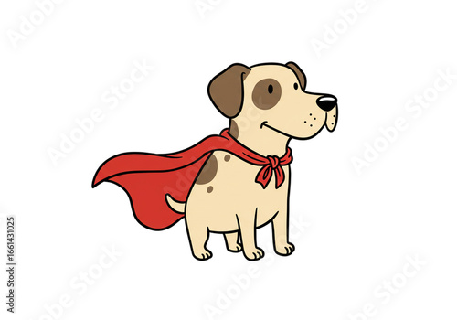 Cartoon Dog Hero with Cape Illustration png, isolated on transparent background