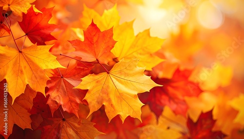 Wallpaper Mural Autumns Embrace Vivid Orange  Red Maple Leaves with Sunny Fall Day, and Natures Beauty. Torontodigital.ca