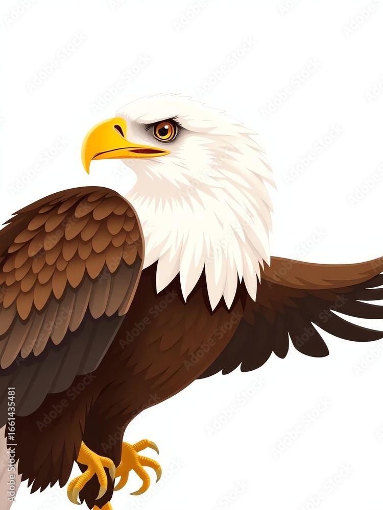 Obraz premium an image of a bald eagle with a white and brown head, there is a bald eagle that is standing on a branch
