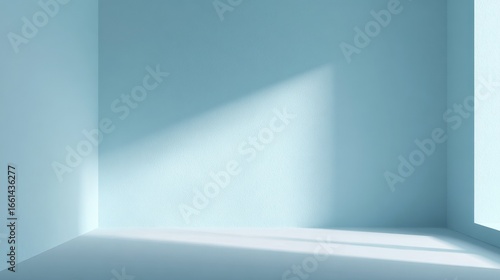 Wallpaper Mural Empty Room Angle. Soft Blue Blank Wall Background for Presentation Design Torontodigital.ca