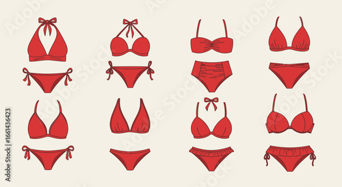 Discover vibrant red bikini sets and styles perfect for summer beach days and poolside fashion
