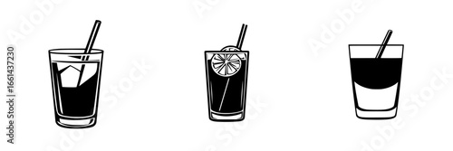 Variety of refreshing summer drinks displayed on a white background for a vibrant beverage menu or promotional material