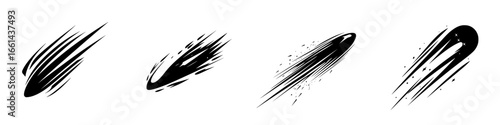 Dynamic motion lines conveying speed and energy in black and white design elements