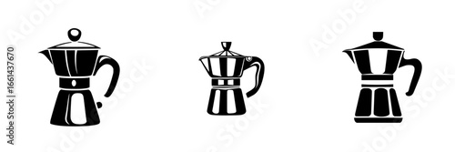 Collection of three classic coffee makers showcasing traditional brewing style and design elements for coffee enthusiasts