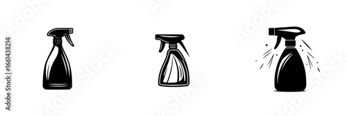 Spray bottle designs showcasing cleaning tools and their functionality for household chores and professional use