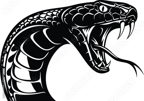 Simple cobra snake head silhouette, vector