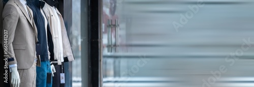 Mannequins in Formal Wear in a Store Window