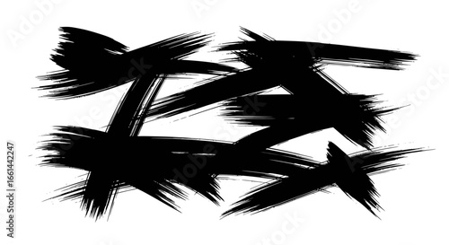 Dynamic abstract brush strokes create a bold, modern graphic with raw energy and artistic flair