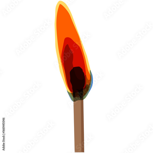 Burning Matchstick Vector Illustration