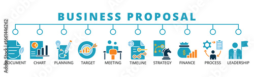 04 business proposal icon in color style