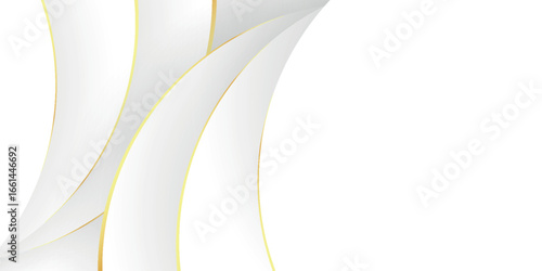 White abstract background with a textured composition of embossed lines and sparkling gold lines. This background design features an elegant and minimalist concept. Vol. 2