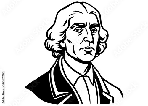 line art picture, thomas jefferson a beautiful image.