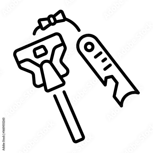 A linear icon showing a fire starter tool