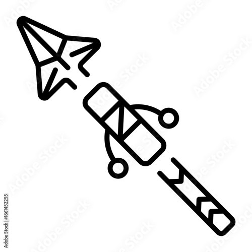 A linear style icon representing wooden spear