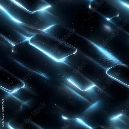 Futuristic Glowing Circuit Floor in 2D Top View Seamless Design