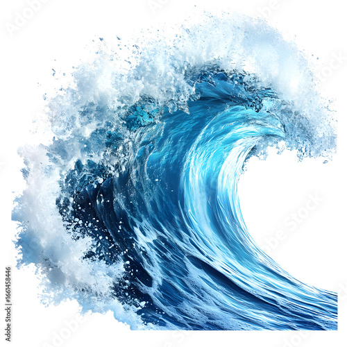 Split Ocean Wave with Water Droplets Realistic Background