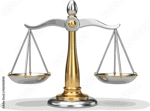 Golden balance scale symbolizing justice fairness and law