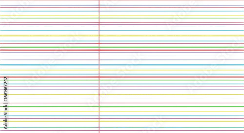 Colorful funky horizontal thin lines seamless pattern. Crayon or pencil drawn lined sheet of paper.
