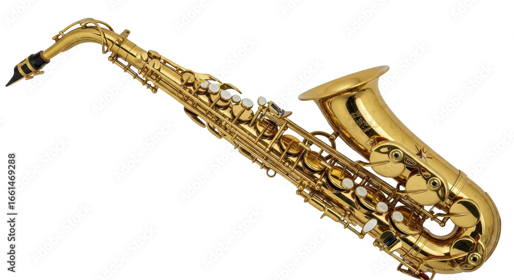 Isolated Golden Saxophone Isolated Golden Saxophone