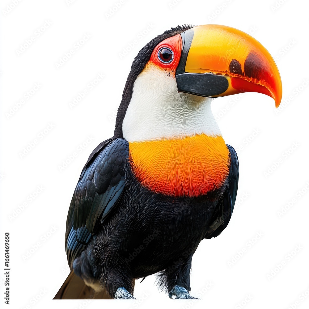 Naklejka premium Close-up of a toucan with vibrant beak and plumage