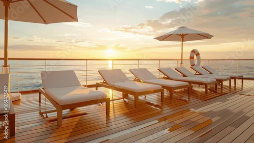 a serene scene on a cruise ship deck.